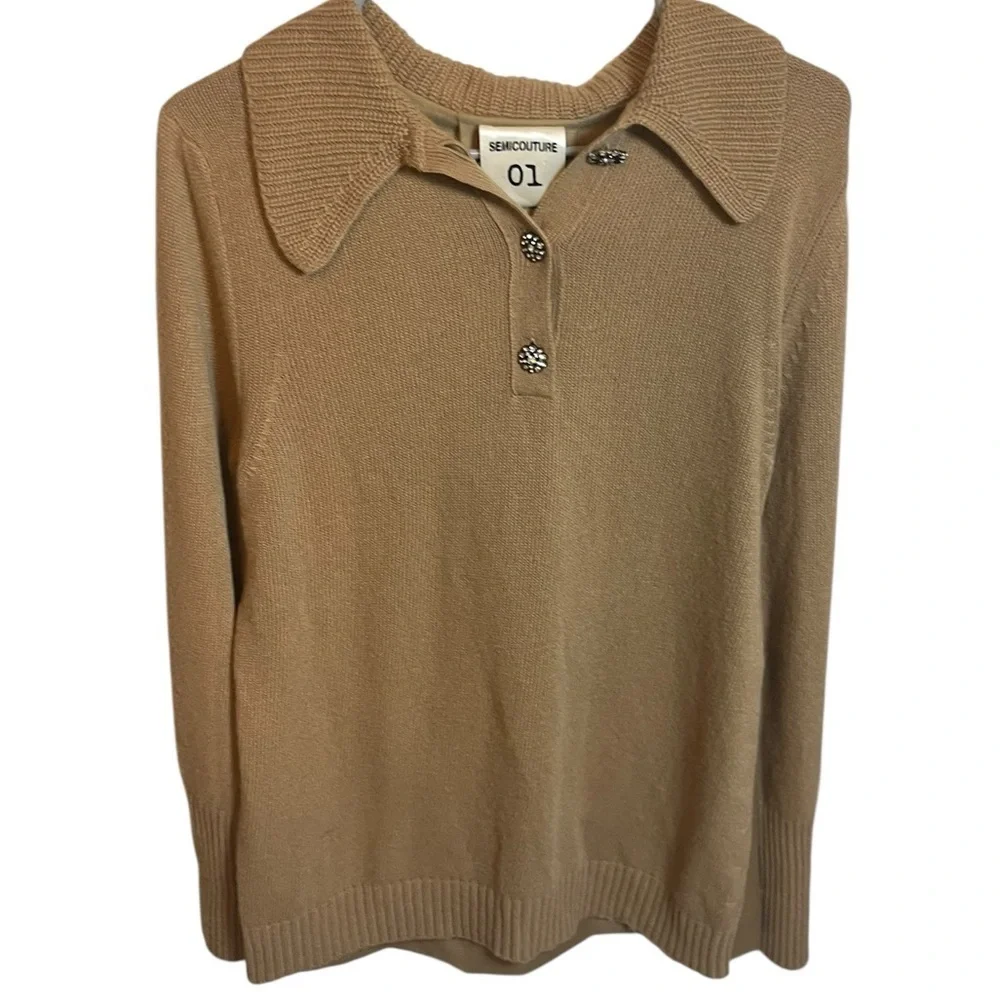 Semicouture Beaded Button Chic Knit Top Size 1-Small - NWT Italy Capsule - Picture 5 of 6